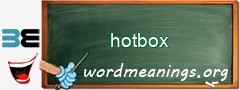 WordMeaning blackboard for hotbox